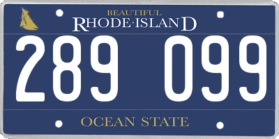 RI license plate 289099