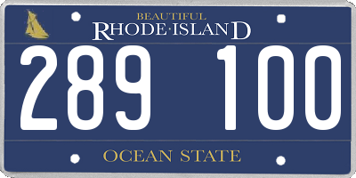 RI license plate 289100