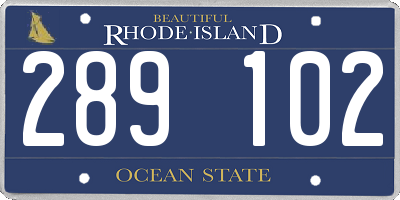 RI license plate 289102