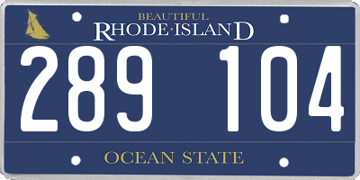 RI license plate 289104
