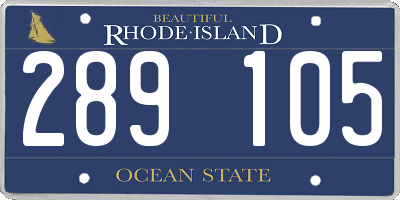 RI license plate 289105