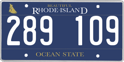 RI license plate 289109