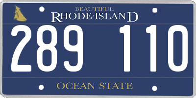 RI license plate 289110