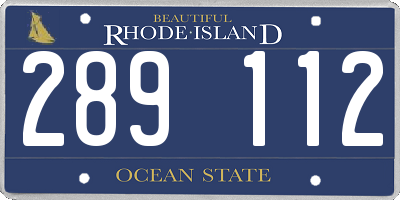 RI license plate 289112