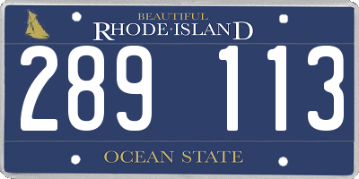 RI license plate 289113