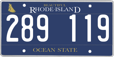 RI license plate 289119