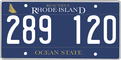 RI license plate 289120
