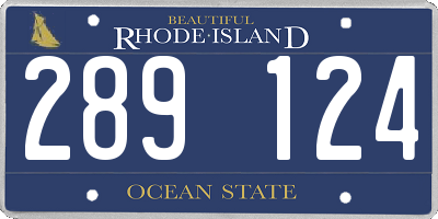 RI license plate 289124