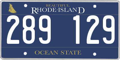 RI license plate 289129