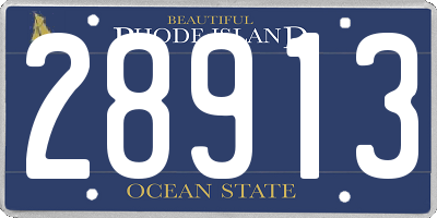 RI license plate 28913