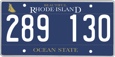 RI license plate 289130