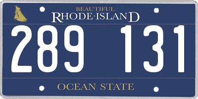 RI license plate 289131