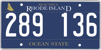 RI license plate 289136