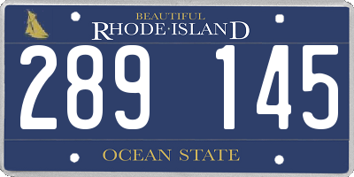 RI license plate 289145