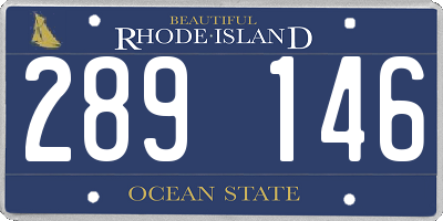 RI license plate 289146