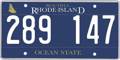RI license plate 289147