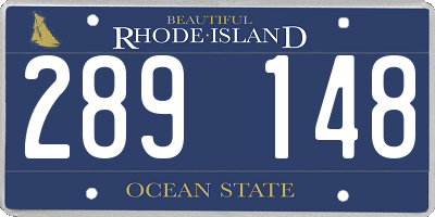 RI license plate 289148
