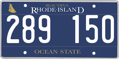 RI license plate 289150