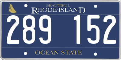 RI license plate 289152