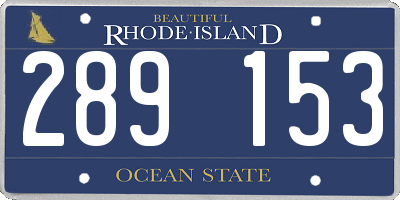 RI license plate 289153