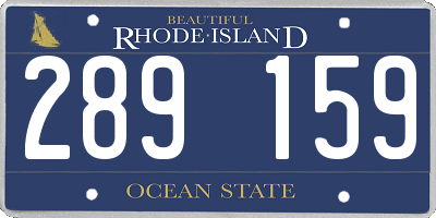 RI license plate 289159