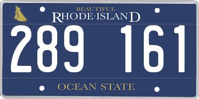 RI license plate 289161