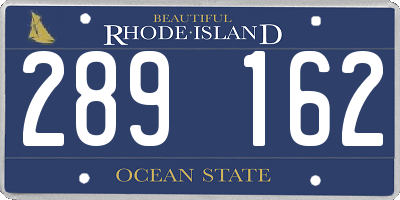 RI license plate 289162