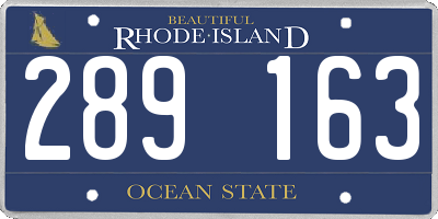 RI license plate 289163