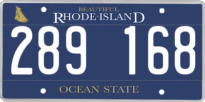 RI license plate 289168