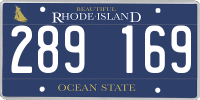 RI license plate 289169