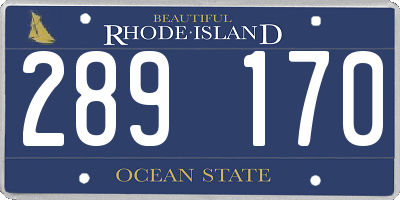 RI license plate 289170