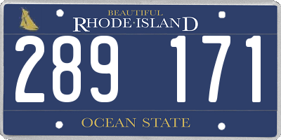 RI license plate 289171