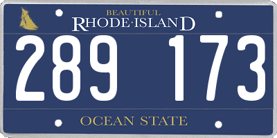 RI license plate 289173