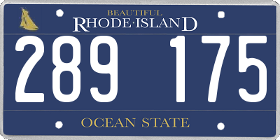 RI license plate 289175