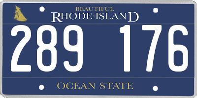 RI license plate 289176