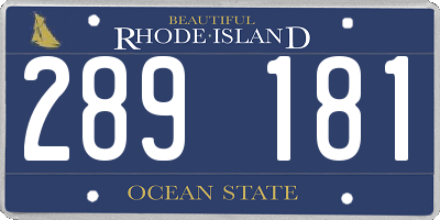 RI license plate 289181