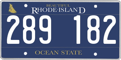 RI license plate 289182