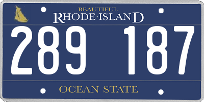 RI license plate 289187