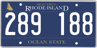 RI license plate 289188