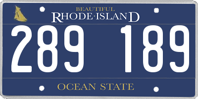 RI license plate 289189