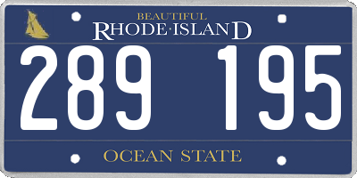RI license plate 289195