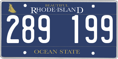 RI license plate 289199