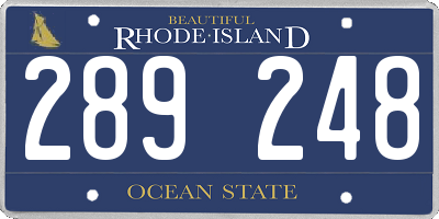 RI license plate 289248