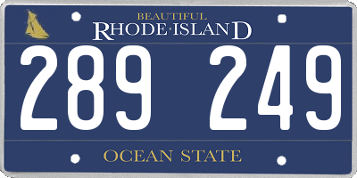 RI license plate 289249