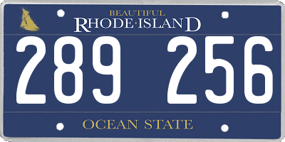 RI license plate 289256