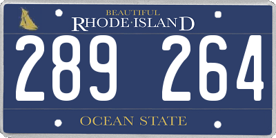 RI license plate 289264