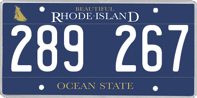 RI license plate 289267