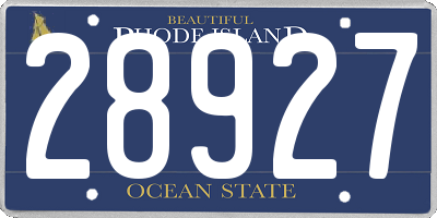 RI license plate 28927