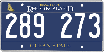 RI license plate 289273
