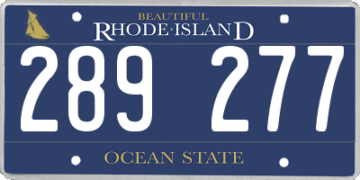 RI license plate 289277